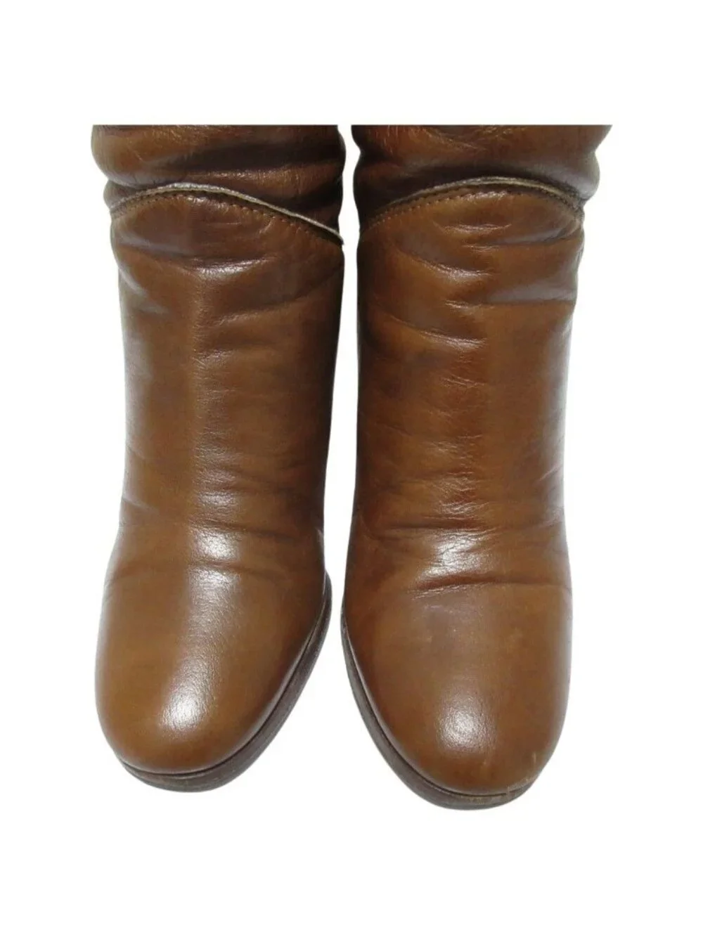 Chanel CC Logo Leather Long Boots 36 Brown